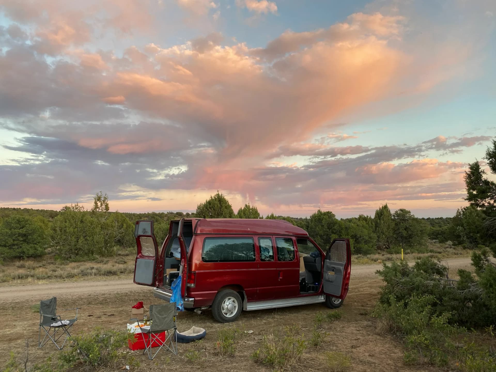 Sandstone landscape during sunset close to Monument Valley